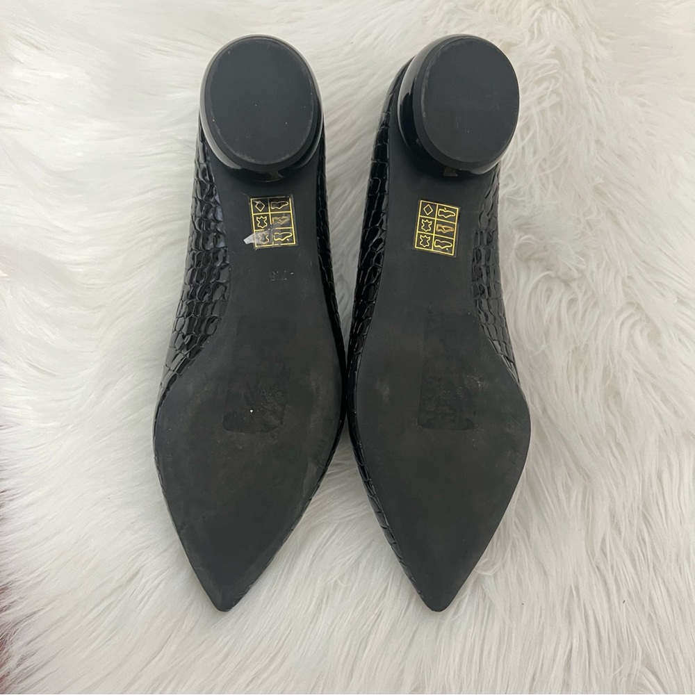 NWOT Jeffrey Campbell Viona flats black  patent Croc  Flats Slip On 7.5 - Picture 7 of 10
